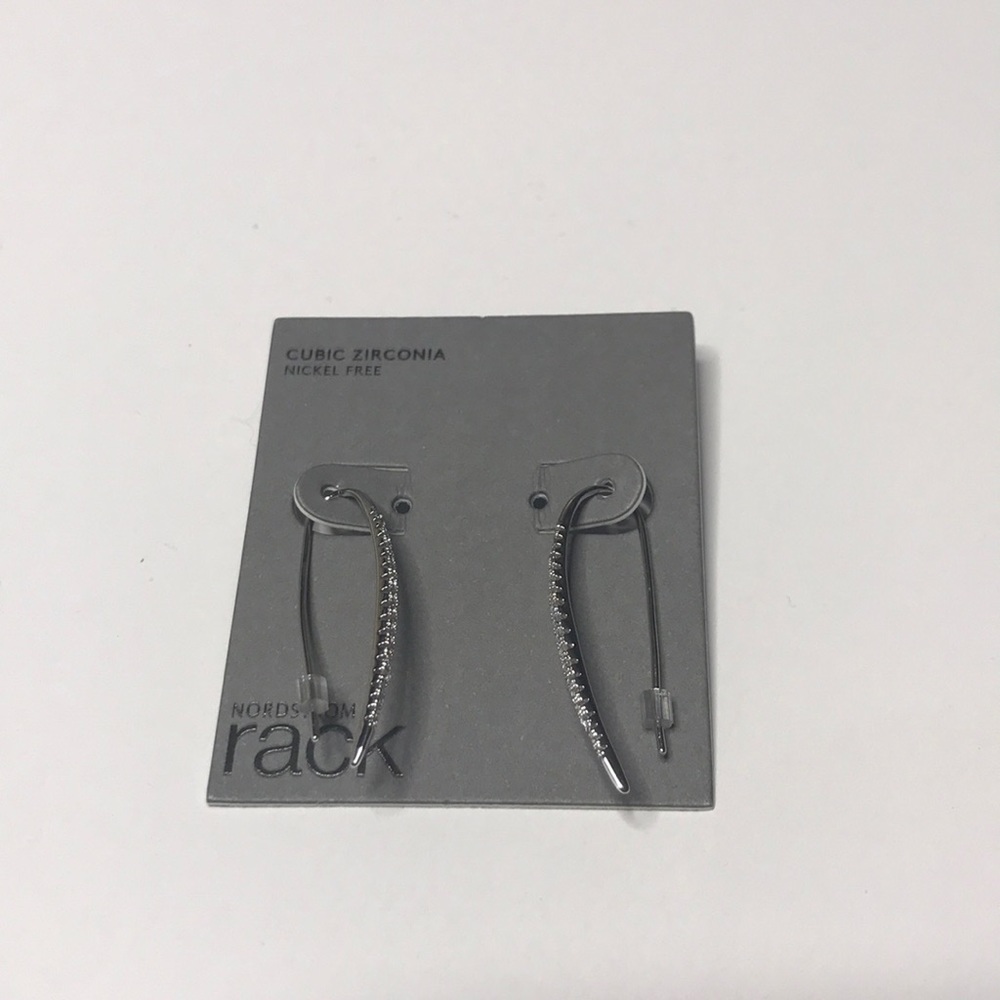 Nordstrom Rack Curved Pave Linear Earrings